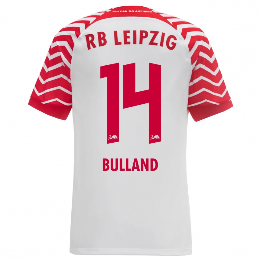 Damen Fußball Anton Bulland #14 Weiß Heimtrikot Trikot 2023/24 T-Shirt Luxemburg