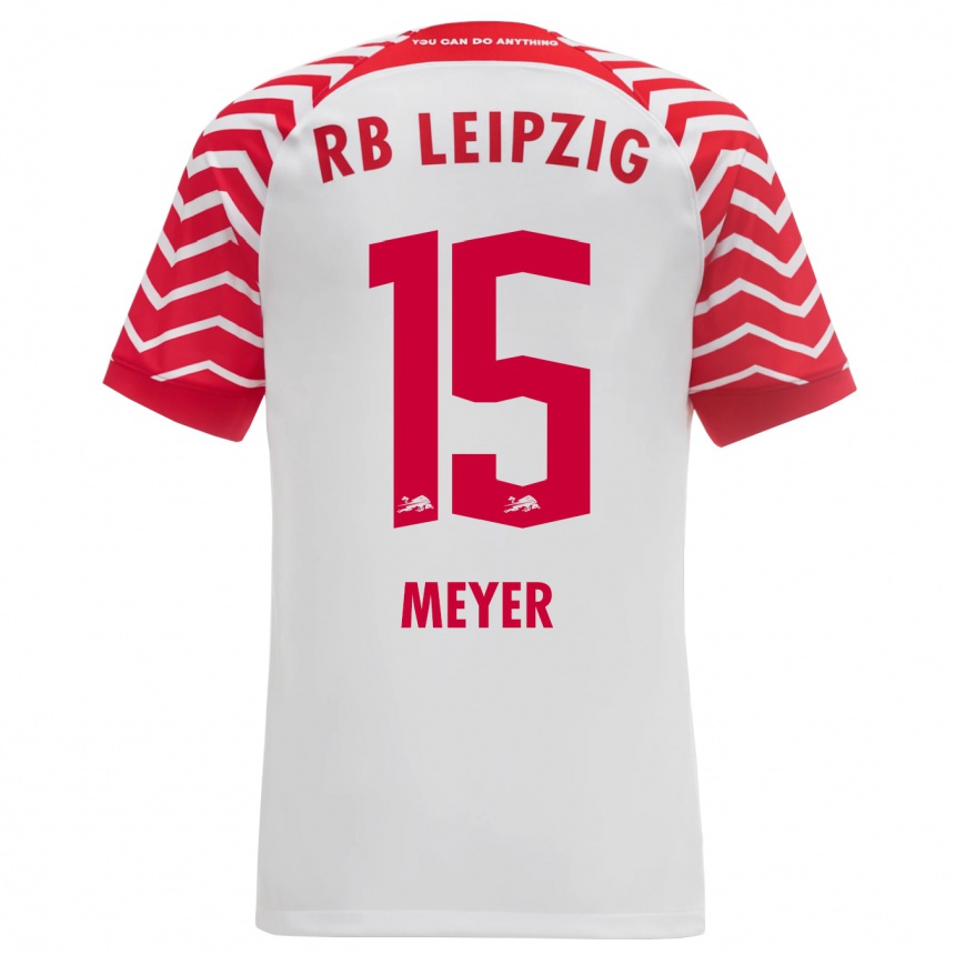 Damen Fußball Tim Meyer #15 Weiß Heimtrikot Trikot 2023/24 T-Shirt Luxemburg
