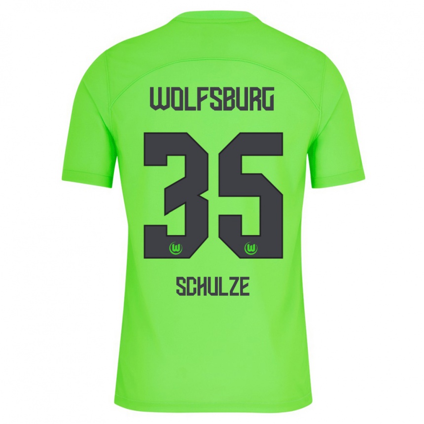 Damen Fußball Philipp Schulze #35 Grün Heimtrikot Trikot 2023/24 T-Shirt Luxemburg