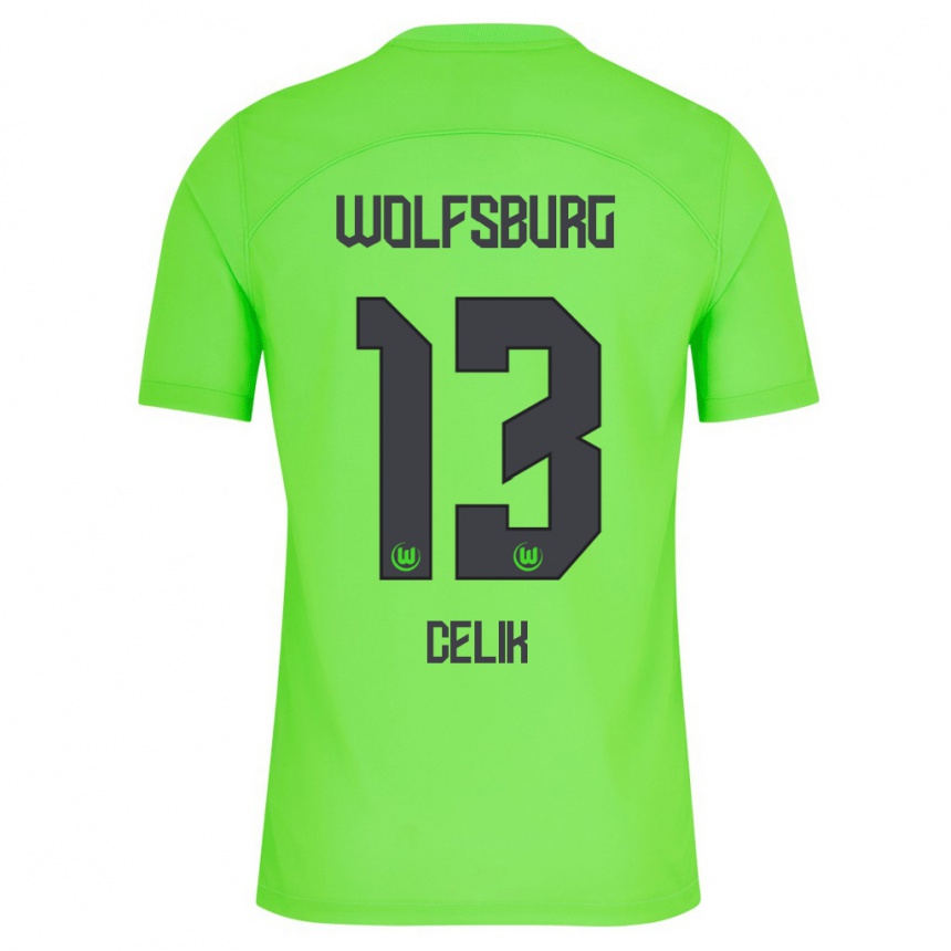 Damen Fußball Dennis Celik #13 Grün Heimtrikot Trikot 2023/24 T-Shirt Luxemburg