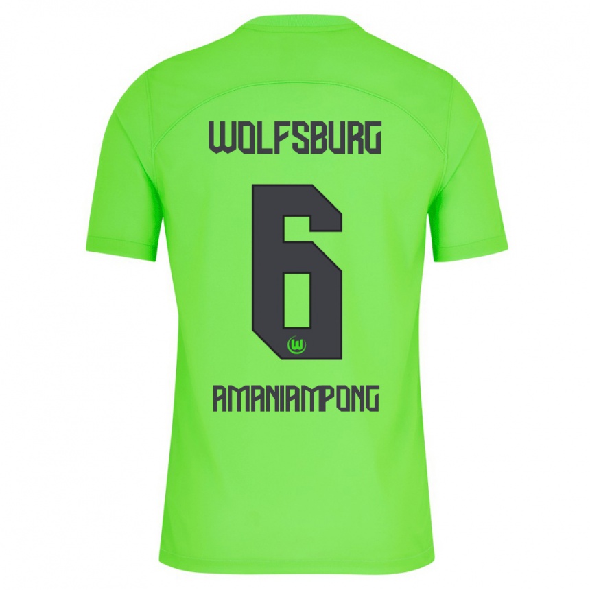 Damen Fußball Marces Amaniampong #6 Grün Heimtrikot Trikot 2023/24 T-Shirt Luxemburg
