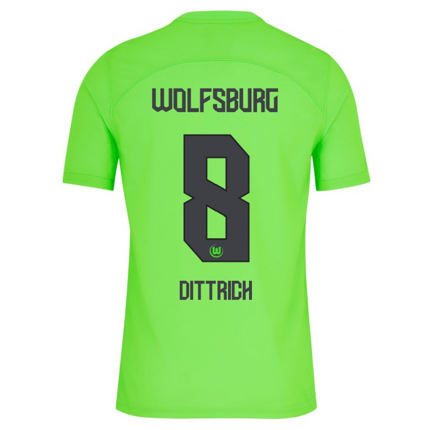 Damen Fußball Elia Dittrich #8 Grün Heimtrikot Trikot 2023/24 T-Shirt Luxemburg