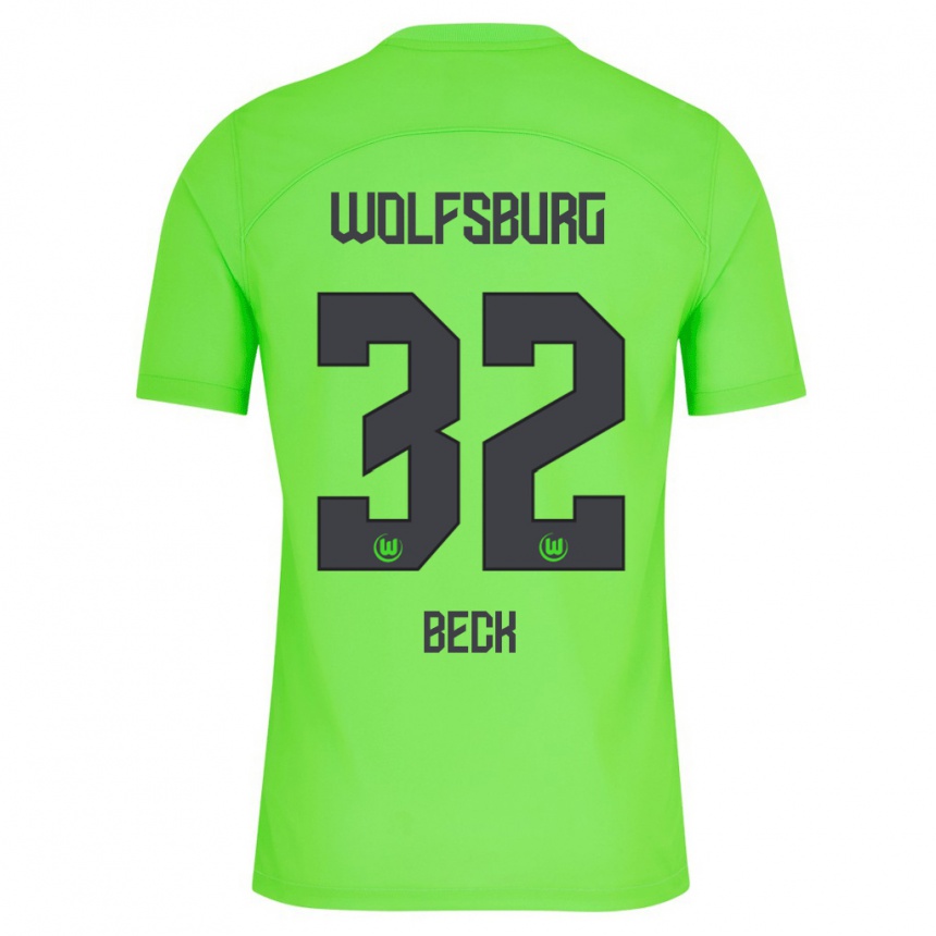 Damen Fußball Kiara Beck #32 Grün Heimtrikot Trikot 2023/24 T-Shirt Luxemburg