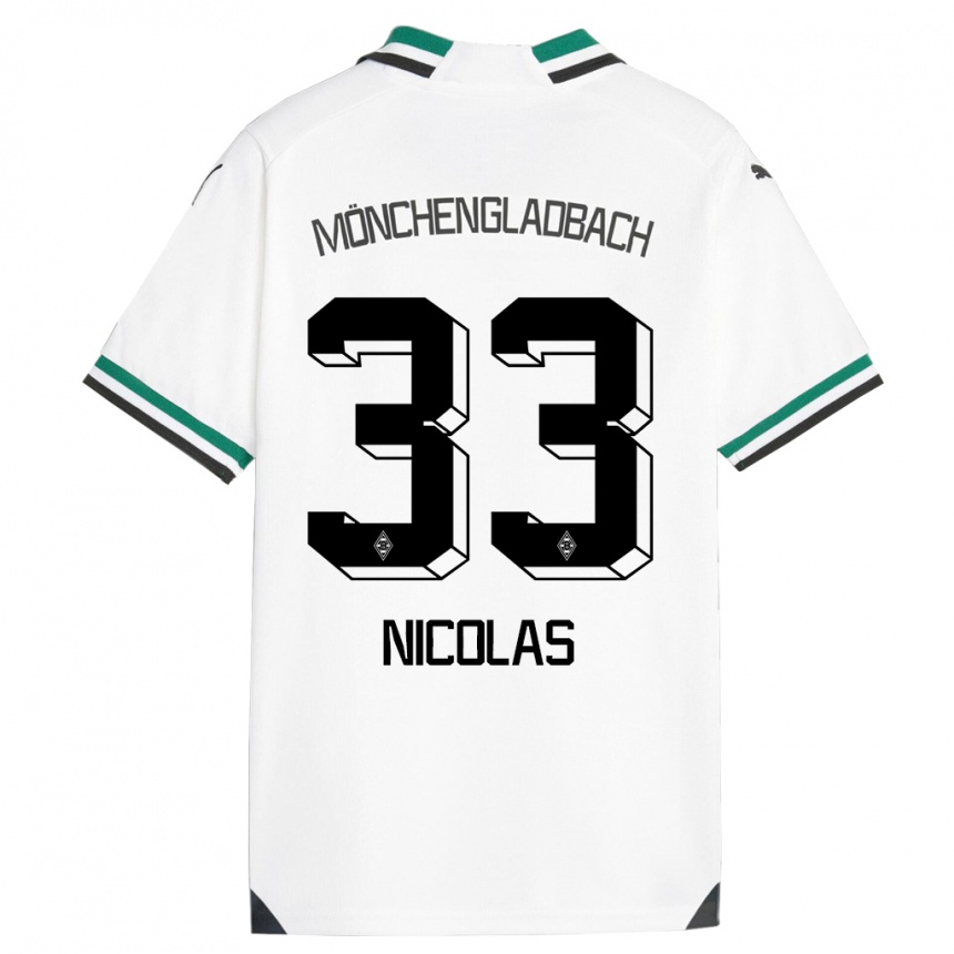 Damen Fußball Moritz Nicolas #33 Weiß Grün Heimtrikot Trikot 2023/24 T-Shirt Luxemburg