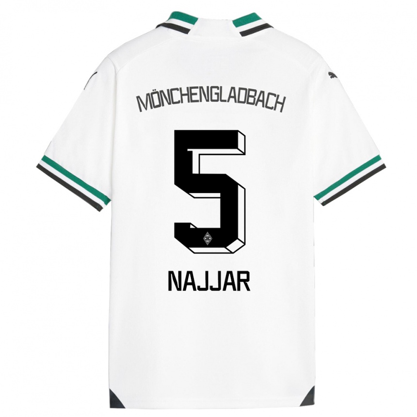 Damen Fußball Jamil Najjar #5 Weiß Grün Heimtrikot Trikot 2023/24 T-Shirt Luxemburg