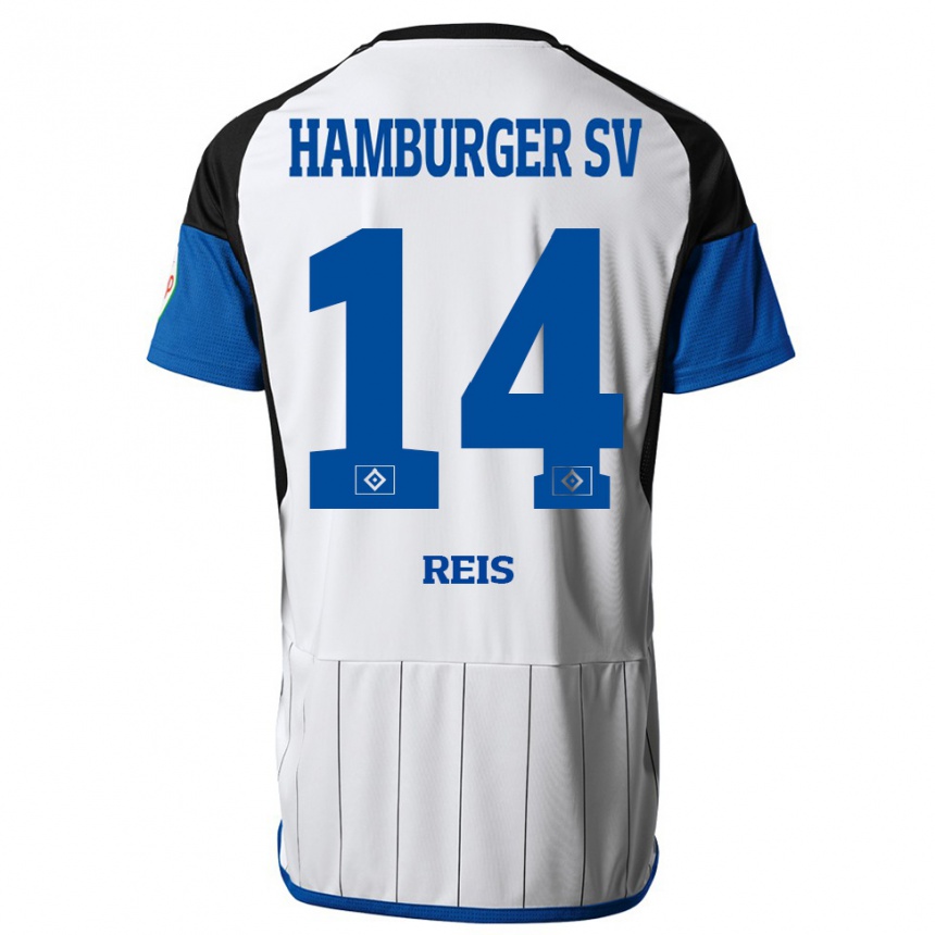 Damen Fußball Ludovit Reis #14 Weiß Heimtrikot Trikot 2023/24 T-Shirt Luxemburg