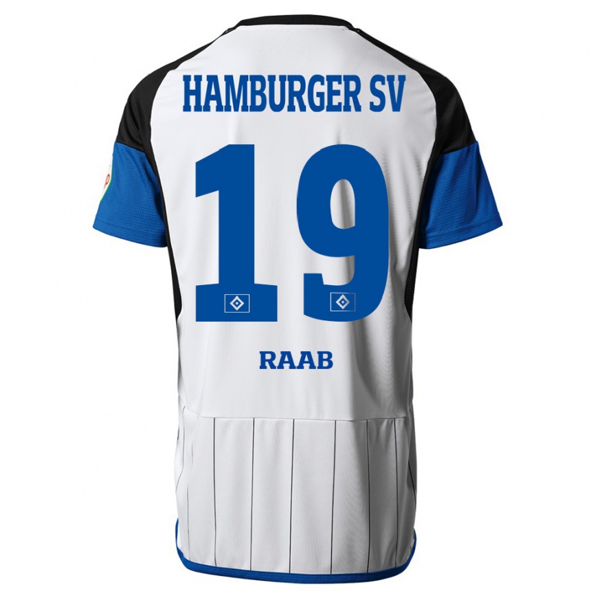 Damen Fußball Matheo Raab #19 Weiß Heimtrikot Trikot 2023/24 T-Shirt Luxemburg