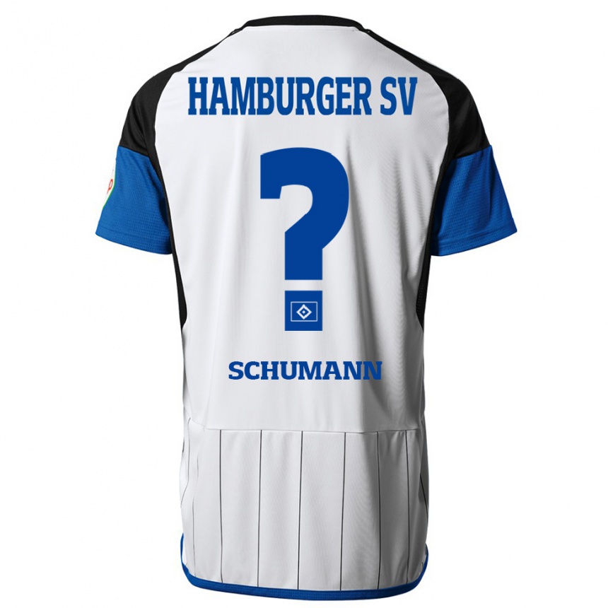 Damen Fußball Henri Maximilian Schümann #0 Weiß Heimtrikot Trikot 2023/24 T-Shirt Luxemburg