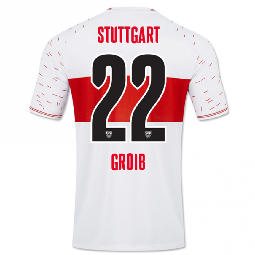 Damen Fußball Alexander Groiß #22 Weiß Heimtrikot Trikot 2023/24 T-Shirt Luxemburg
