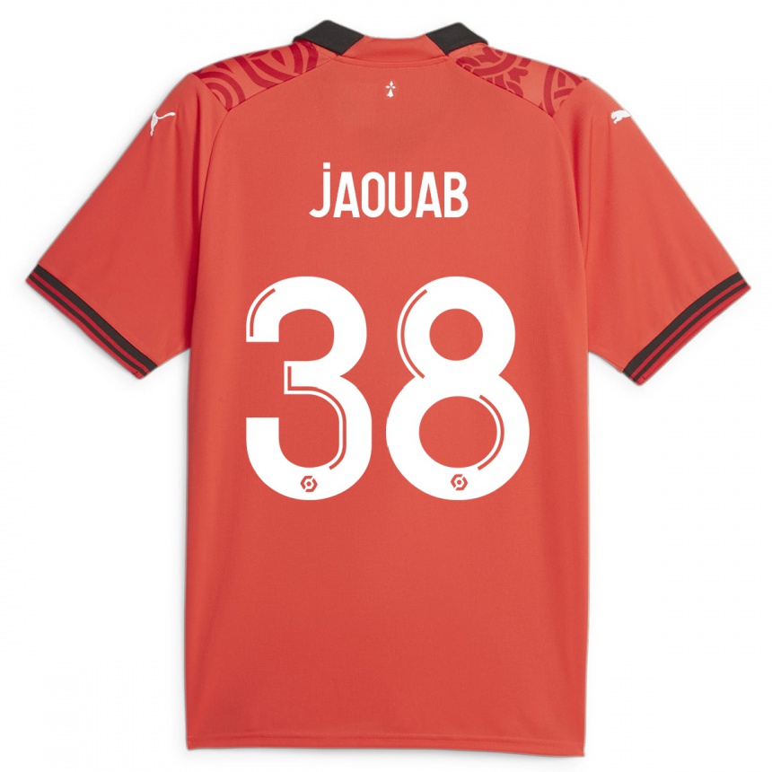 Damen Fußball Mohamed Jaouab #38 Rot Heimtrikot Trikot 2023/24 T-Shirt Luxemburg