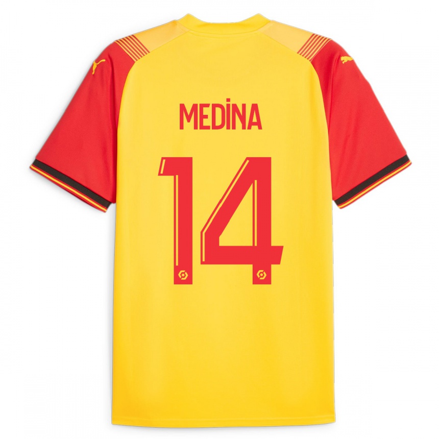 Damen Fußball Facundo Medina #14 Gelb Heimtrikot Trikot 2023/24 T-Shirt Luxemburg