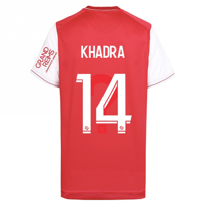 Damen Fußball Reda Khadra #14 Rot Heimtrikot Trikot 2023/24 T-Shirt Luxemburg