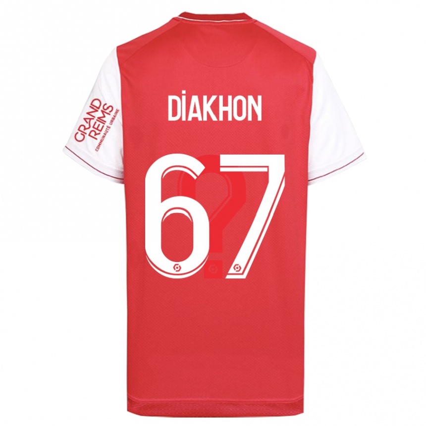 Damen Fußball Mamadou Diakhon #67 Rot Heimtrikot Trikot 2023/24 T-Shirt Luxemburg