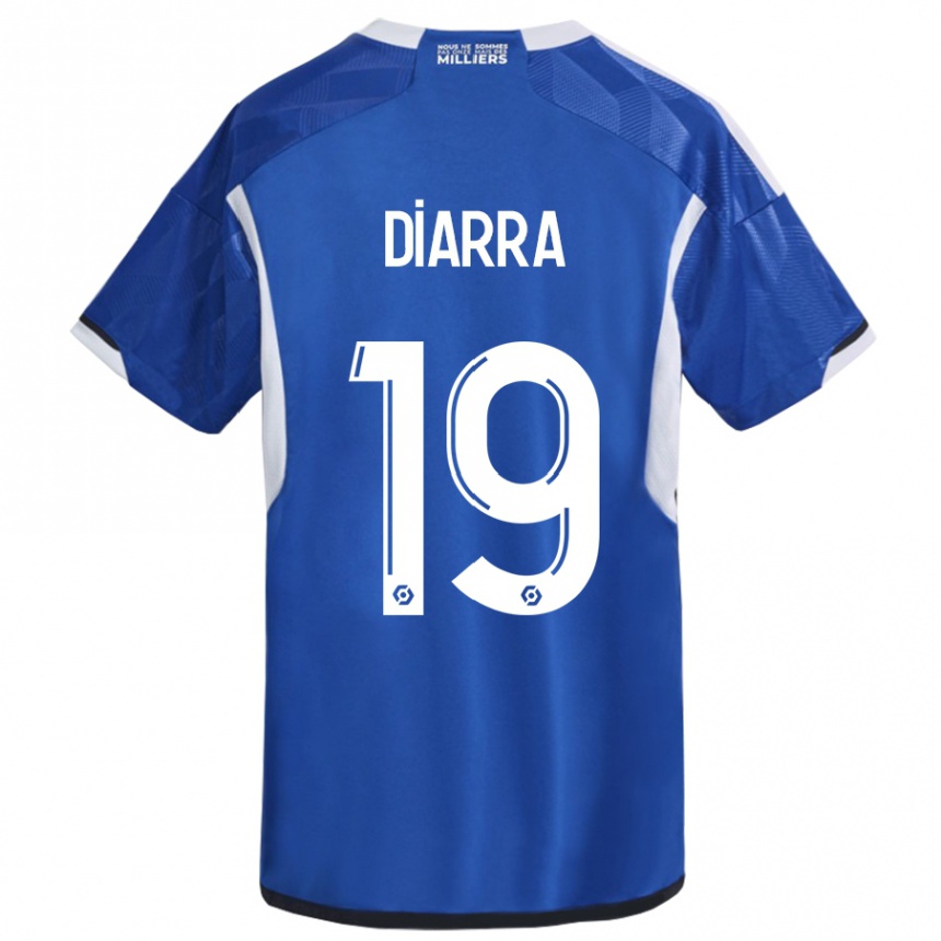 Damen Fußball Habib Diarra #19 Blau Heimtrikot Trikot 2023/24 T-Shirt Luxemburg