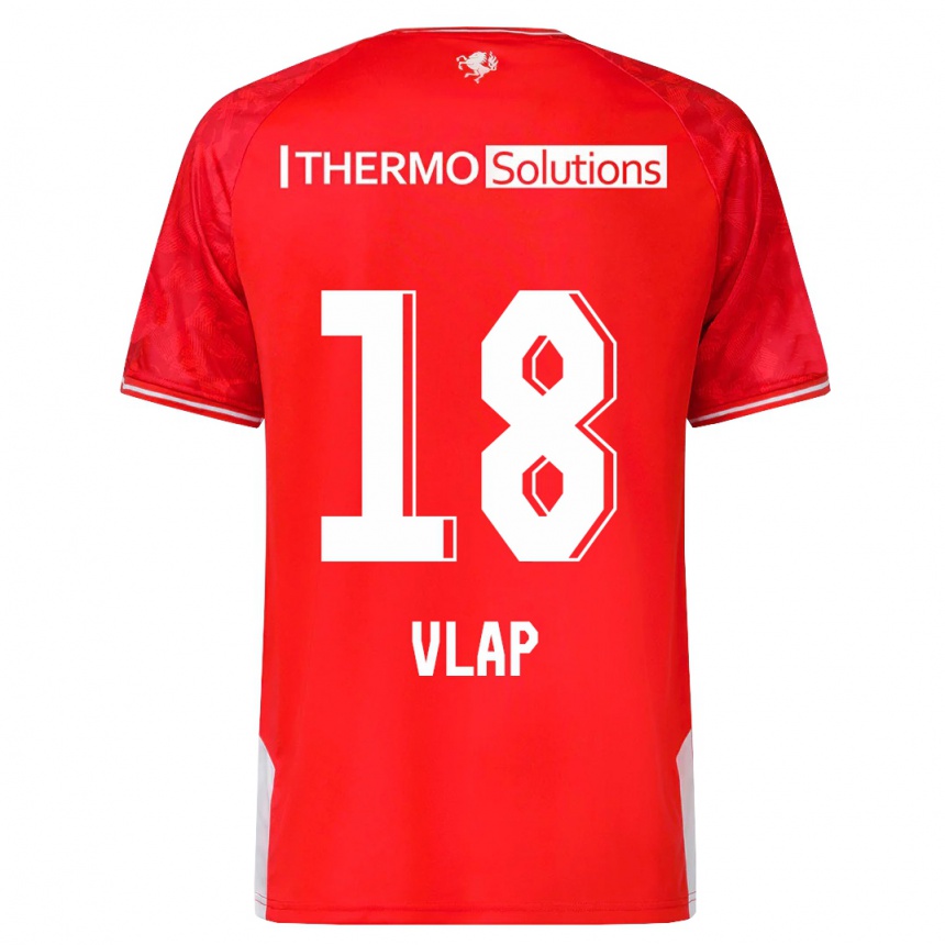 Damen Fußball Michel Vlap #18 Rot Heimtrikot Trikot 2023/24 T-Shirt Luxemburg