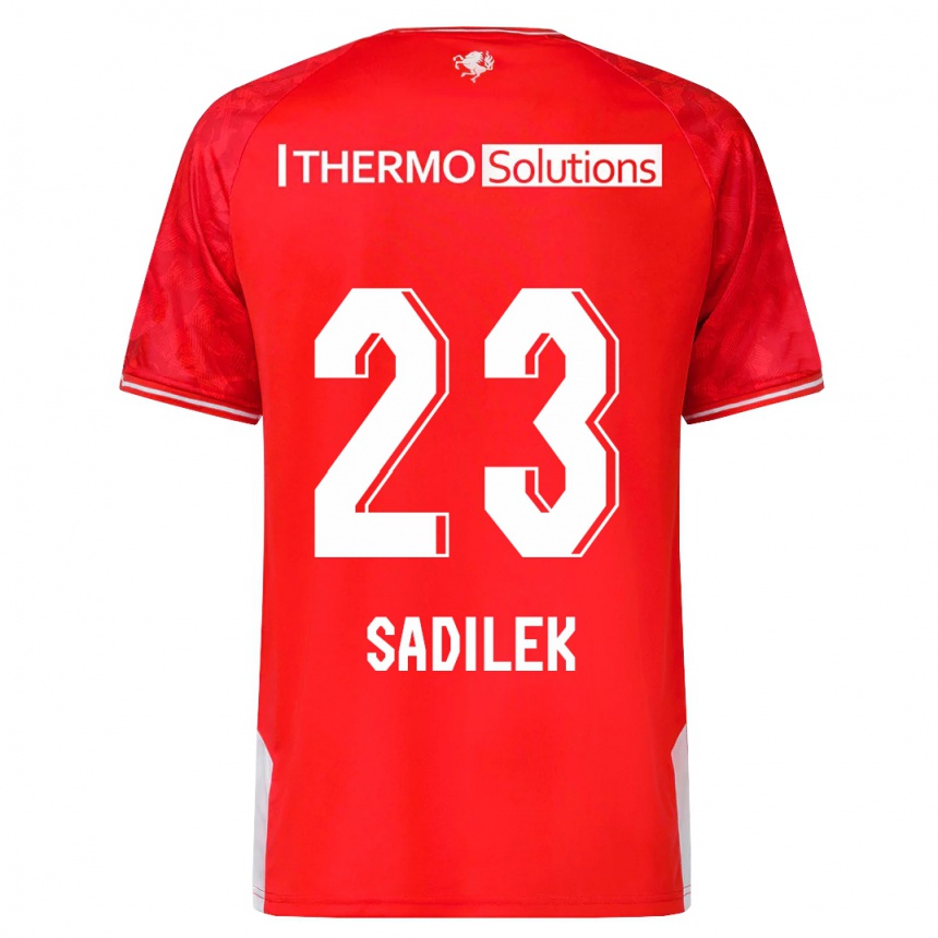 Damen Fußball Michal Sadilek #23 Rot Heimtrikot Trikot 2023/24 T-Shirt Luxemburg