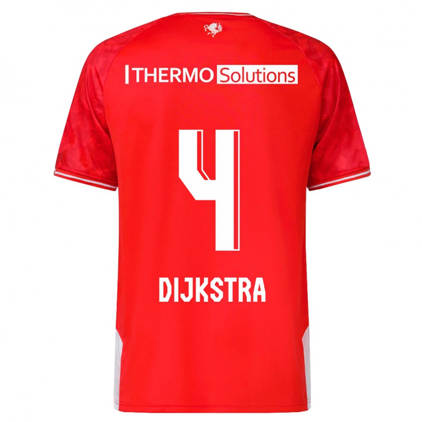 Damen Fußball Caitlin Dijkstra #4 Rot Heimtrikot Trikot 2023/24 T-Shirt Luxemburg