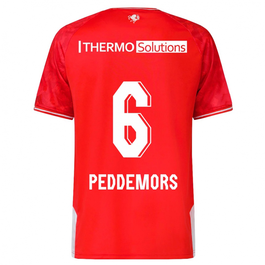 Damen Fußball Ella Peddemors #6 Rot Heimtrikot Trikot 2023/24 T-Shirt Luxemburg