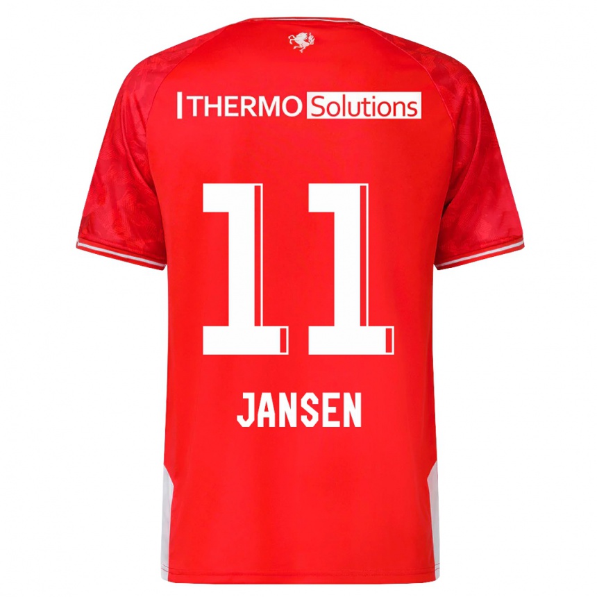 Damen Fußball Renate Jansen #11 Rot Heimtrikot Trikot 2023/24 T-Shirt Luxemburg