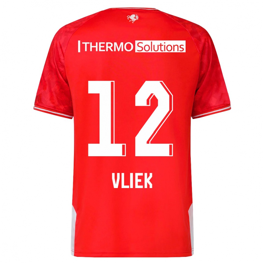 Damen Fußball Leonie Vliek #12 Rot Heimtrikot Trikot 2023/24 T-Shirt Luxemburg