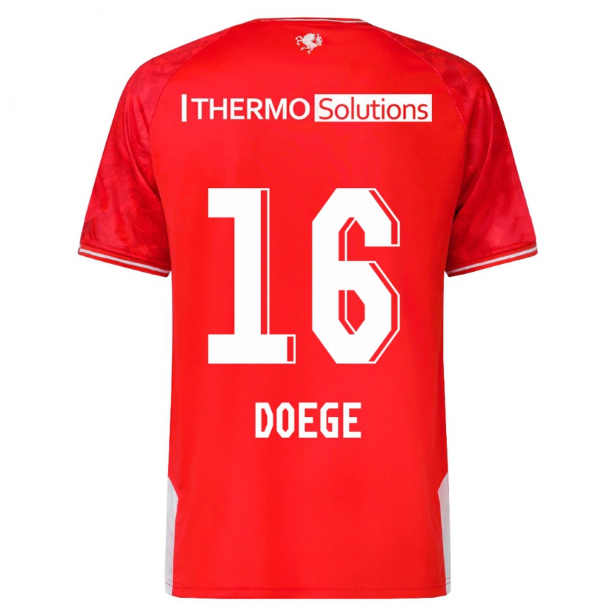 Damen Fußball Leonie Doege #16 Rot Heimtrikot Trikot 2023/24 T-Shirt Luxemburg