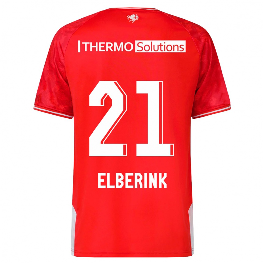 Damen Fußball Eva Oude Elberink #21 Rot Heimtrikot Trikot 2023/24 T-Shirt Luxemburg