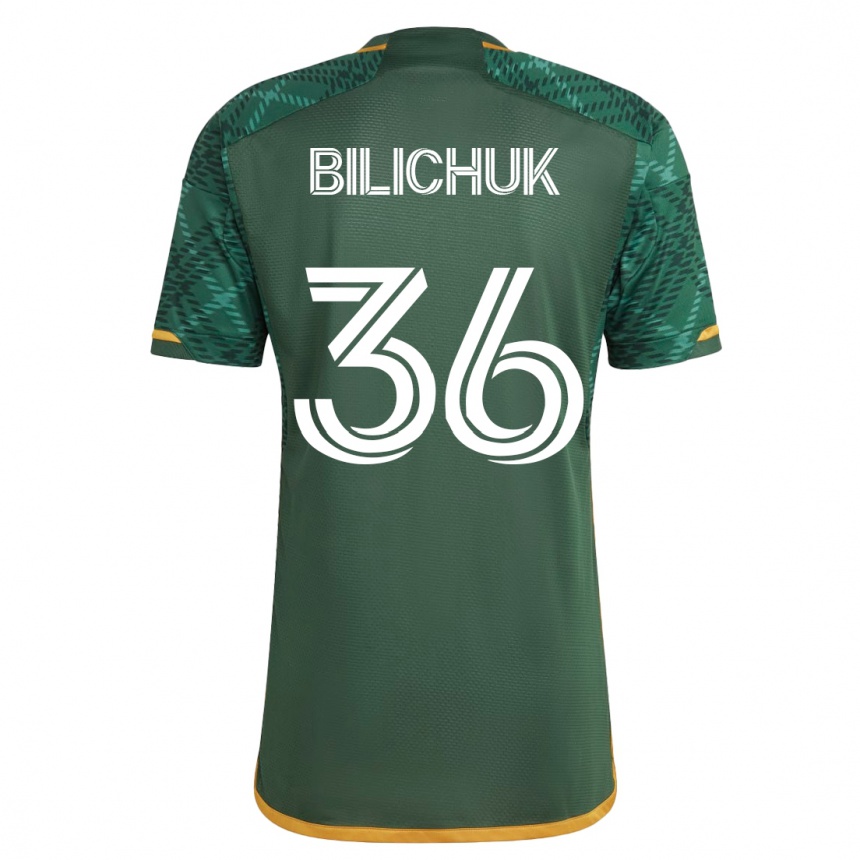 Damen Fußball Ryan Bilichuk #36 Grün Heimtrikot Trikot 2023/24 T-Shirt Luxemburg
