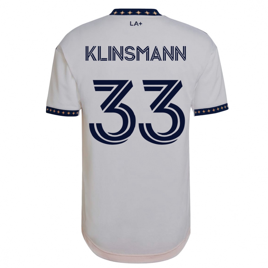 Damen Fußball Jonathan Klinsmann #33 Weiß Heimtrikot Trikot 2023/24 T-Shirt Luxemburg