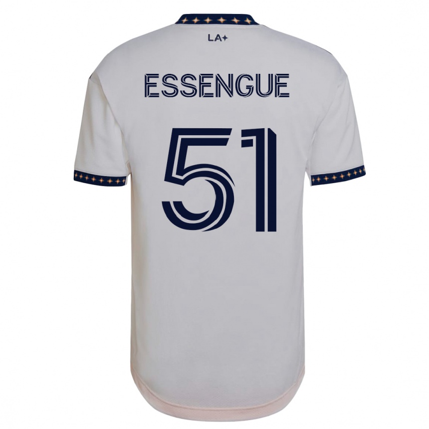 Damen Fußball Ascel Essengue #51 Weiß Heimtrikot Trikot 2023/24 T-Shirt Luxemburg