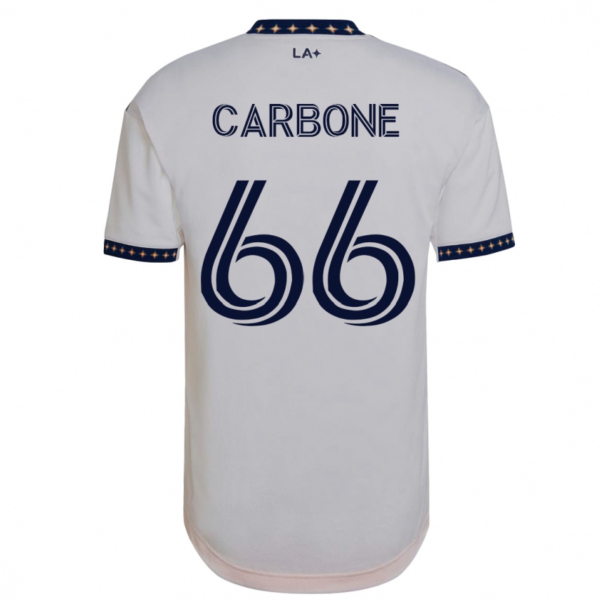 Damen Fußball Matteo Carbone #66 Weiß Heimtrikot Trikot 2023/24 T-Shirt Luxemburg