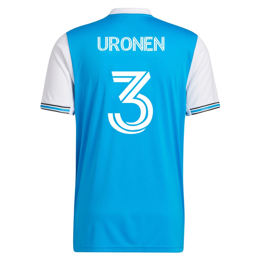 Damen Fußball Jere Uronen #3 Blau Heimtrikot Trikot 2023/24 T-Shirt Luxemburg