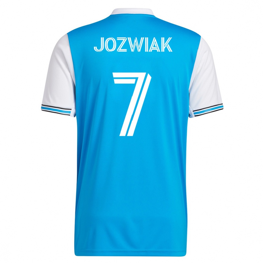 Damen Fußball Kamil Józwiak #7 Blau Heimtrikot Trikot 2023/24 T-Shirt Luxemburg