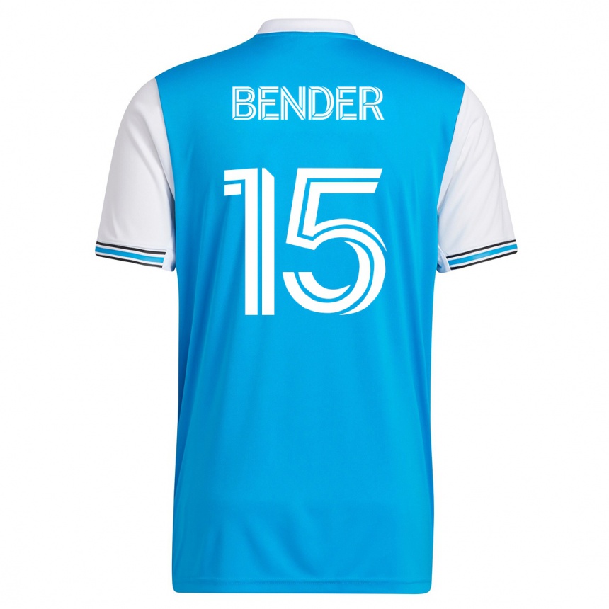 Damen Fußball Ben Bender #15 Blau Heimtrikot Trikot 2023/24 T-Shirt Luxemburg