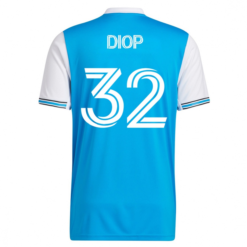 Damen Fußball Hamady Diop #32 Blau Heimtrikot Trikot 2023/24 T-Shirt Luxemburg