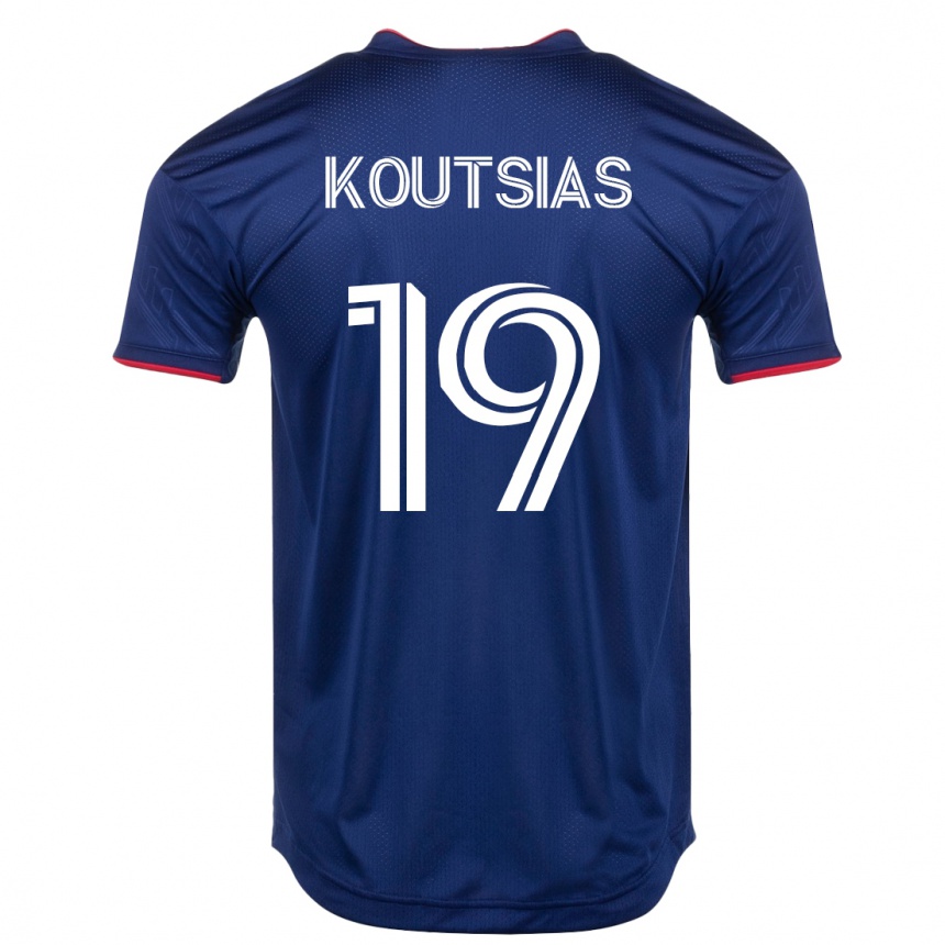 Damen Fußball Georgios Koutsias #19 Marine Heimtrikot Trikot 2023/24 T-Shirt Luxemburg