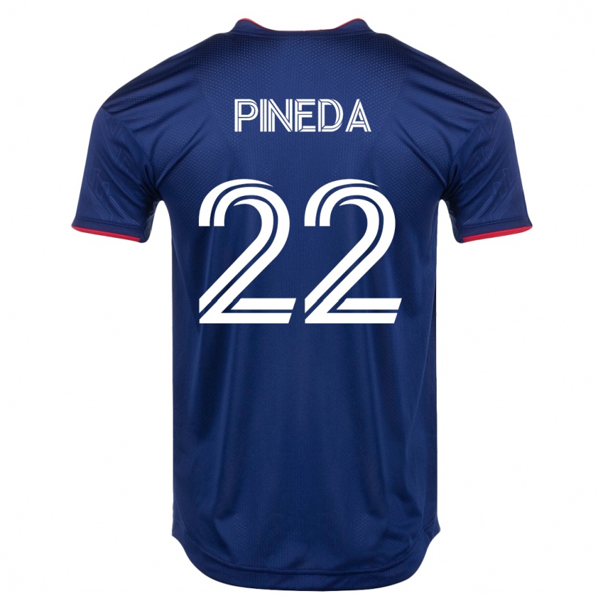 Damen Fußball Mauricio Pineda #22 Marine Heimtrikot Trikot 2023/24 T-Shirt Luxemburg