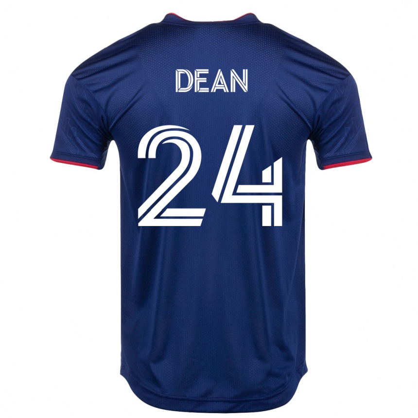 Damen Fußball Jonathan Dean #24 Marine Heimtrikot Trikot 2023/24 T-Shirt Luxemburg