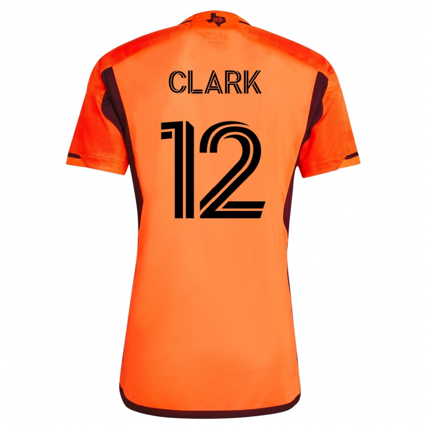 Damen Fußball Steve Clark #12 Orangefarben Heimtrikot Trikot 2023/24 T-Shirt Luxemburg