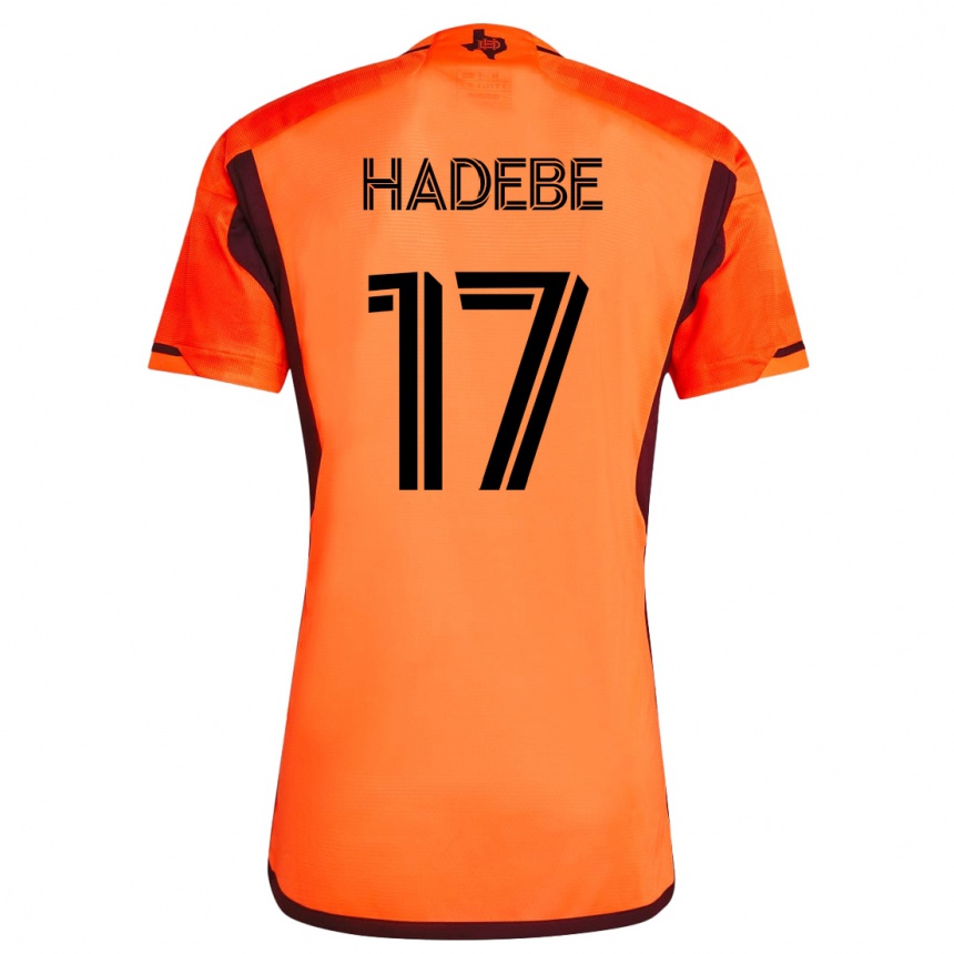 Damen Fußball Teenage Hadebe #17 Orangefarben Heimtrikot Trikot 2023/24 T-Shirt Luxemburg