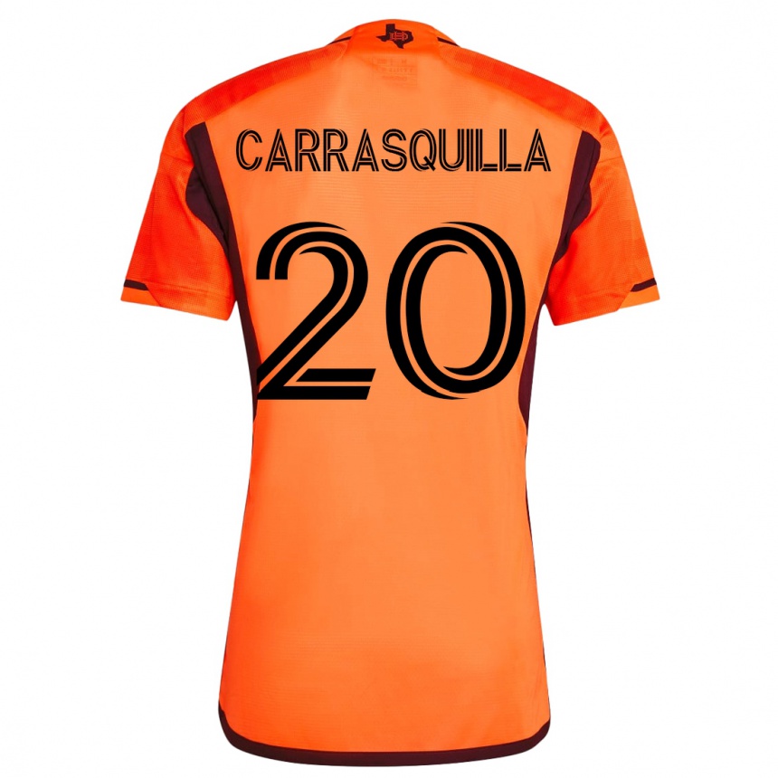 Damen Fußball Adalberto Carrasquilla #20 Orangefarben Heimtrikot Trikot 2023/24 T-Shirt Luxemburg