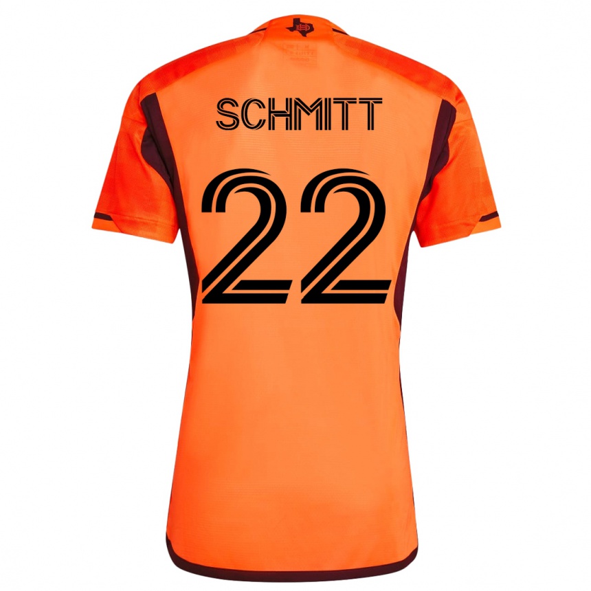 Damen Fußball Tate Schmitt #22 Orangefarben Heimtrikot Trikot 2023/24 T-Shirt Luxemburg