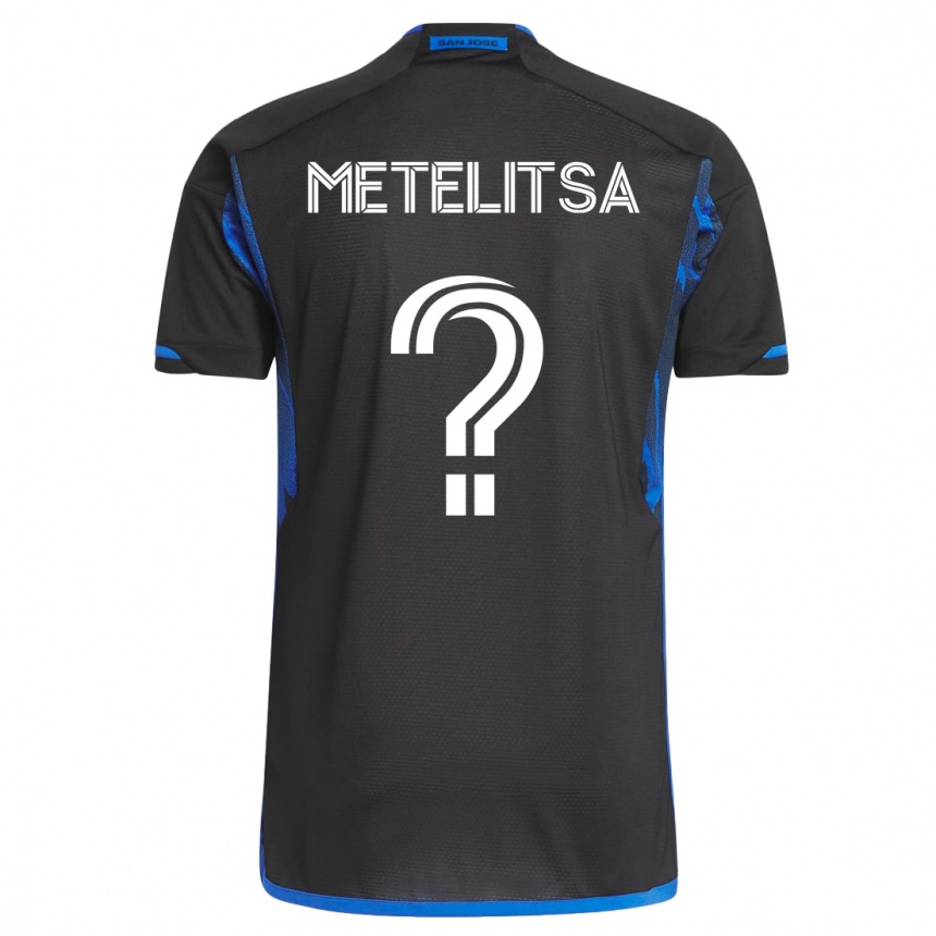 Damen Fußball Christian Metelitsa #0 Blau Schwarz Heimtrikot Trikot 2023/24 T-Shirt Luxemburg