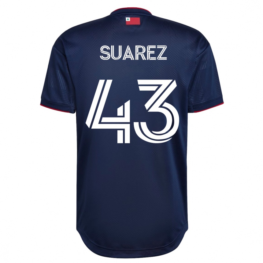 Damen Fußball Santiago Suárez #43 Marine Heimtrikot Trikot 2023/24 T-Shirt Luxemburg