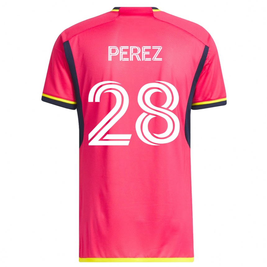 Damen Fußball Miguel Perez #28 Rosa Heimtrikot Trikot 2023/24 T-Shirt Luxemburg