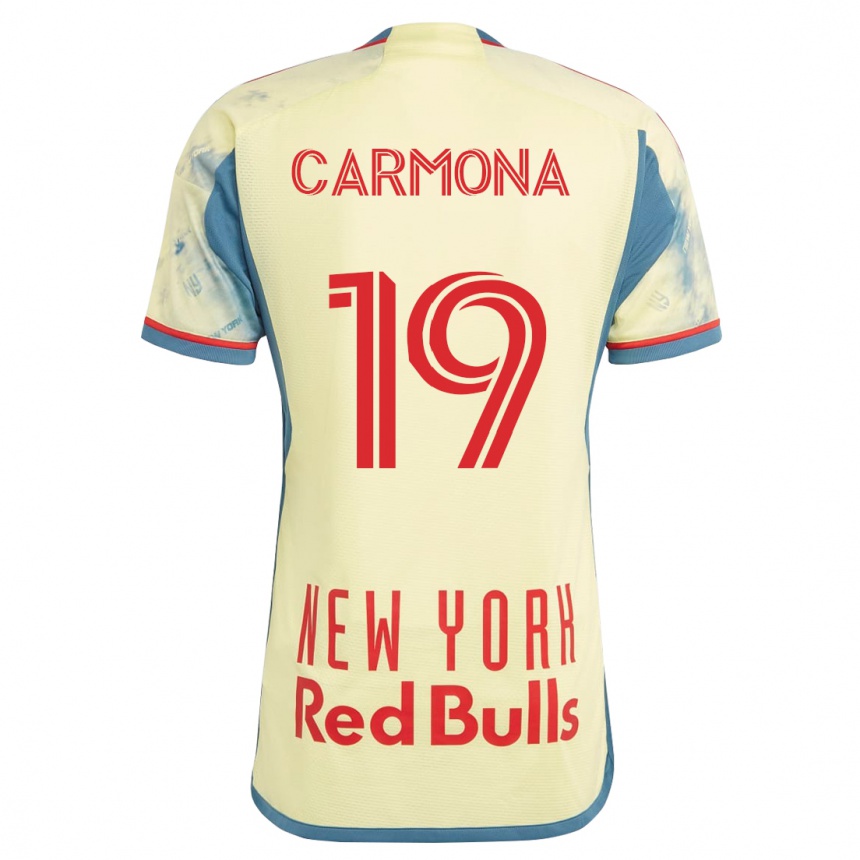 Damen Fußball Wikelman Carmona #19 Gelb Heimtrikot Trikot 2023/24 T-Shirt Luxemburg