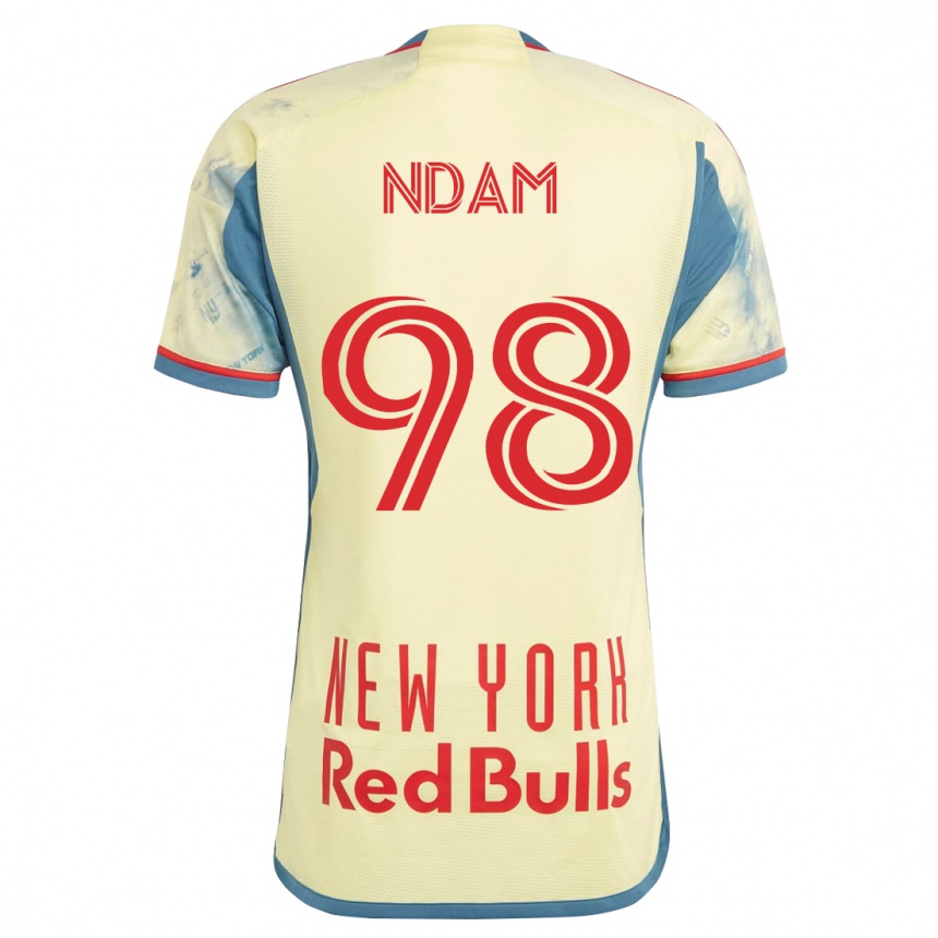 Damen Fußball Hassan Ndam #98 Gelb Heimtrikot Trikot 2023/24 T-Shirt Luxemburg