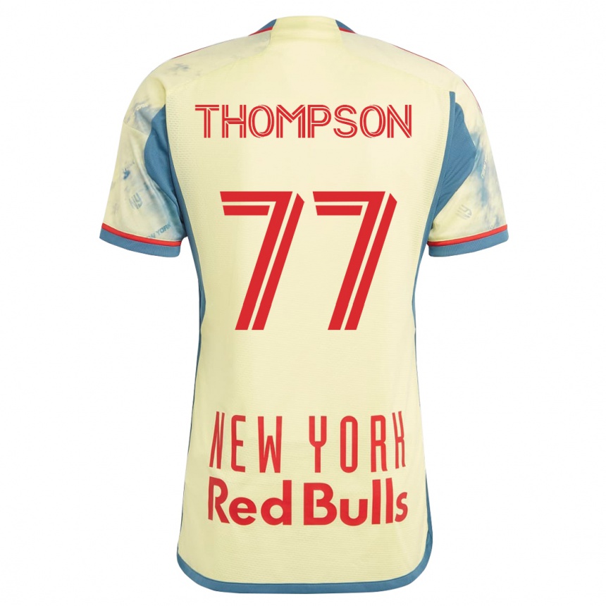 Damen Fußball Amos Shapiro-Thompson #77 Gelb Heimtrikot Trikot 2023/24 T-Shirt Luxemburg