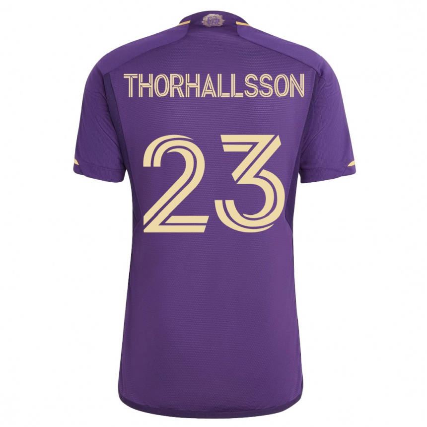 Damen Fußball Dagur Dan Thórhallsson #23 Violett Heimtrikot Trikot 2023/24 T-Shirt Luxemburg