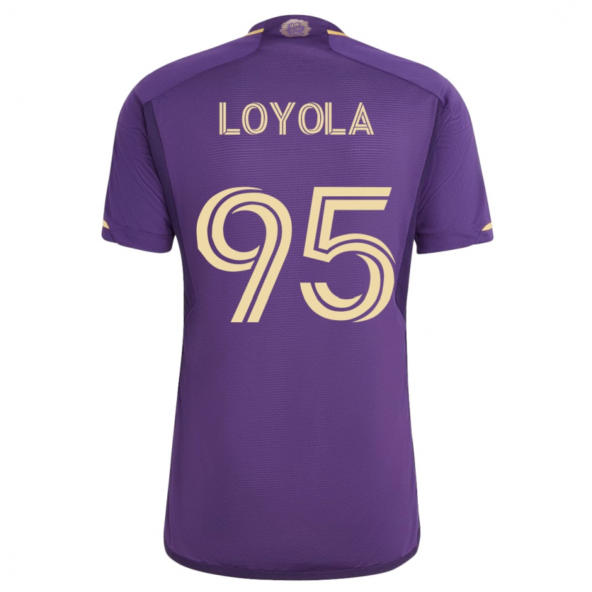 Damen Fußball Favian Loyola #95 Violett Heimtrikot Trikot 2023/24 T-Shirt Luxemburg