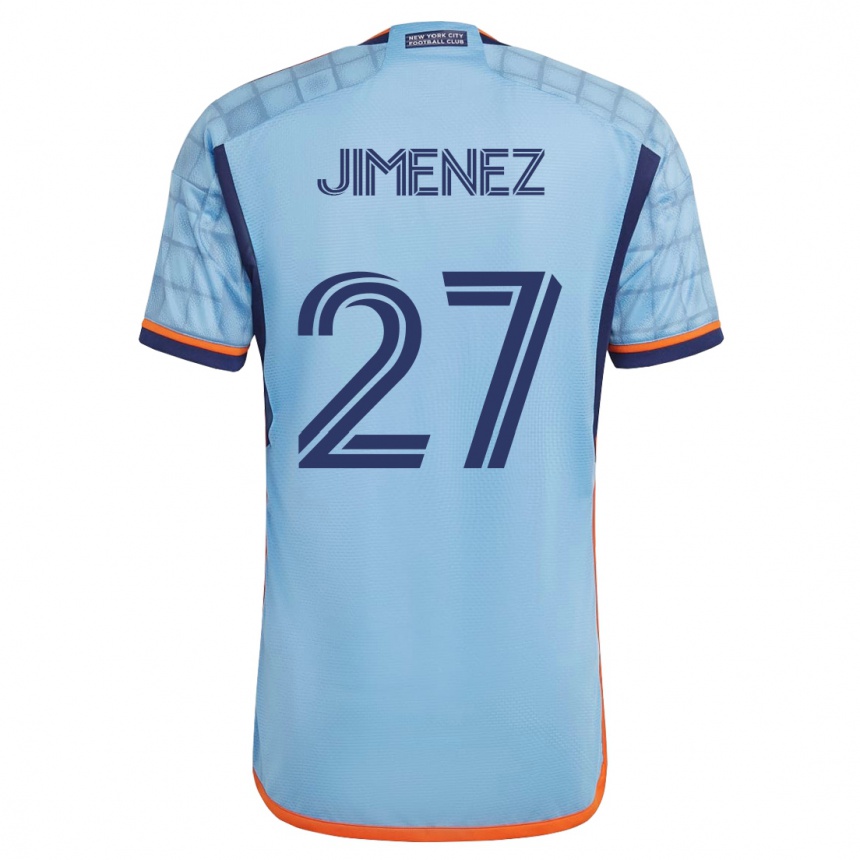 Damen Fußball Jonathan Jiménez #27 Blau Heimtrikot Trikot 2023/24 T-Shirt Luxemburg